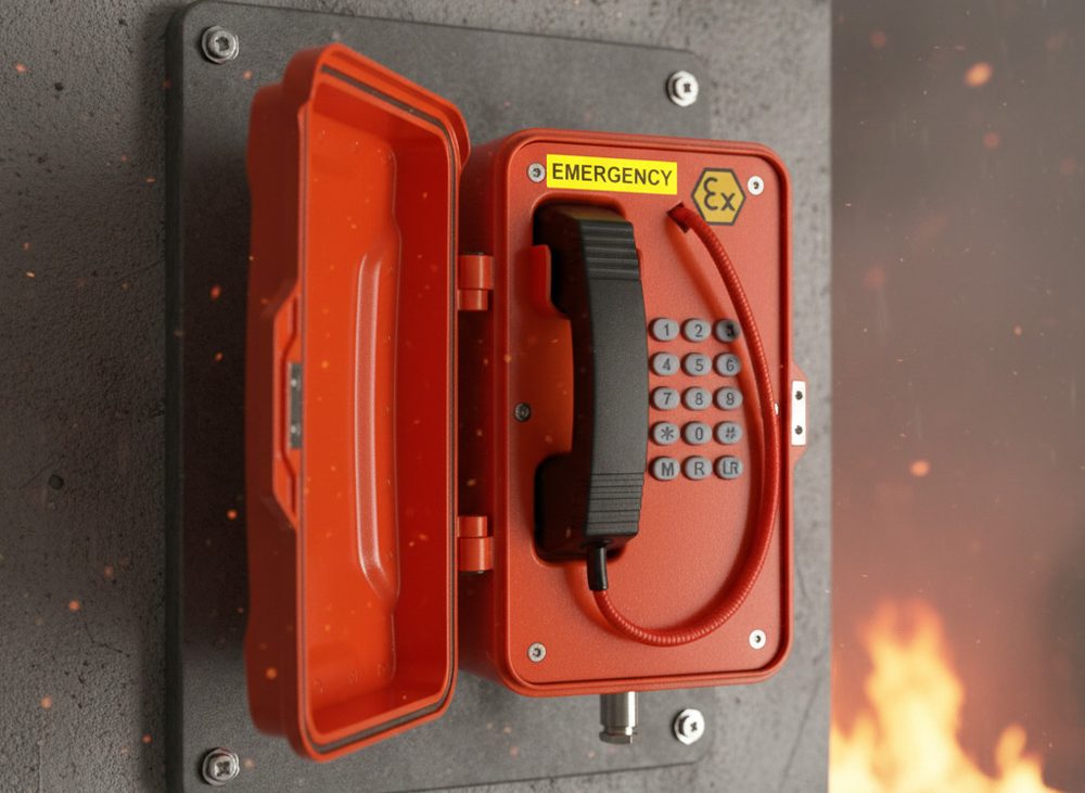 endüstriyel acil durum telefonları, acil telefon sistemi, endüstriyel iletişim, acil durum iletişimi, dayanıklı telefon, VoIP acil telefon, GSM acil telefon, fabrika güvenlik sistemi, iş güvenliği iletişimi, ATEX telefon, patlamaya dayanıklı telefon, yüksek sesli telefon, saha iletişimi, acil müdahale sistemleri, endüstriyel telefon çözümleri