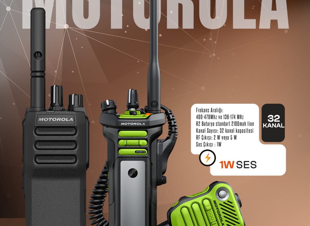 Motorola telsiz, Bir haberleşme sistemini "Motorola" yapan unsurlar sadece donanımla sınırlı değildir: Akıllı Ses Teknolojisi: Ortamdaki gürültü seviyesini algılayan cihaz, ses seviyesini otomatik olarak ayarlar. IMPRES™ Batarya Teknolojisi: Bataryanın ömrünü ve şarj döngüsünü takip eden bu akıllı sistem, batarya sağlığını %40 oranında uzatır ve personelin sahada yarı yolda kalmasını engeller. Geniş Kapsama Alanı: IP Site Connect özelliği sayesinde farklı şehirlerdeki veya bölgelerdeki ekipler tek bir ağ üzerinden birbirine bağlanabilir. Dayanıklılık: Tüm modeller MIL-STD 810 askeri standartlarına uygun testlerden geçerek darbe, toz ve neme karşı maksimum direnç gösterir. Sonuç Doğru telsiz seçimi, sadece bir iletişim tercihi değil, aynı zamanda iş güvenliği ve operasyonel hızın bir parçasıdır. Motorola Solutions, sunduğu geniş ürün yelpazesi ve 2026 teknolojileriyle her türlü zorlu koşula uygun bir çözüm barındırıyor. İşletmenizin geleceğini, dünyada kendini kanıtlamış bu güvenilir sistemlerle inşa edebilirsiniz.